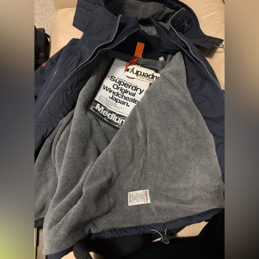 BNWT SUPERDRY ORIGINAL WINDCHEATER JAPAN JACKET QUILTED HOODED NAVY BLUE MED (M) - Picture 16 of 16